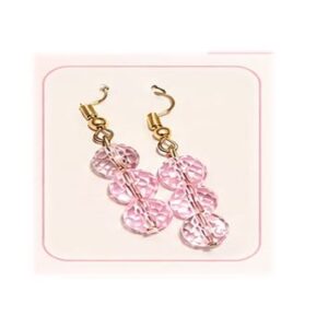 Ear Spikes Glass Beads Pink (crystal)